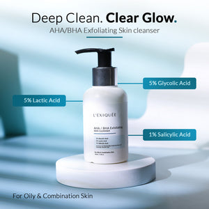 AHA BHA Exfoliating Cleanser Glycolic Lactic Acid 100ml - L’EXIQUÈE
