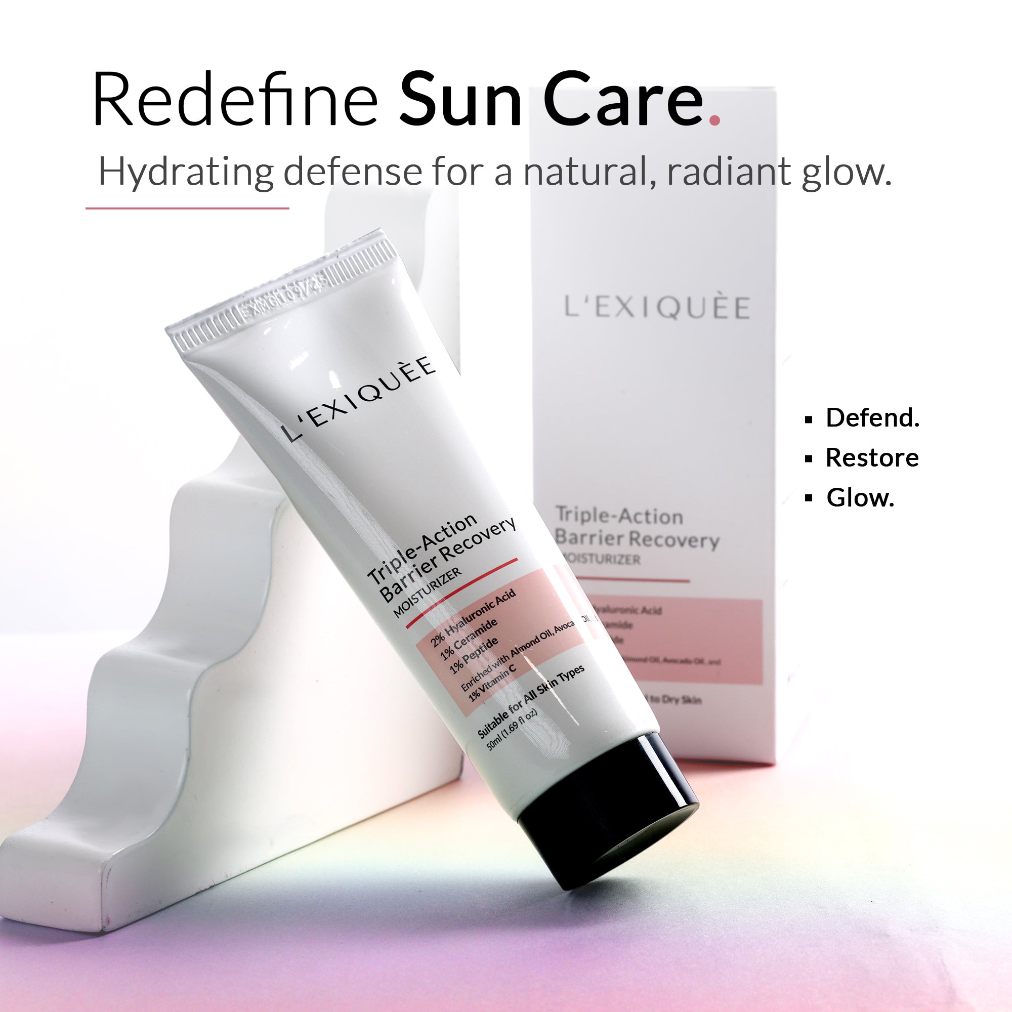 Barrier Recovery Moisturizer 2% HA Ceramide Peptide 50ml - L’EXIQUÈE